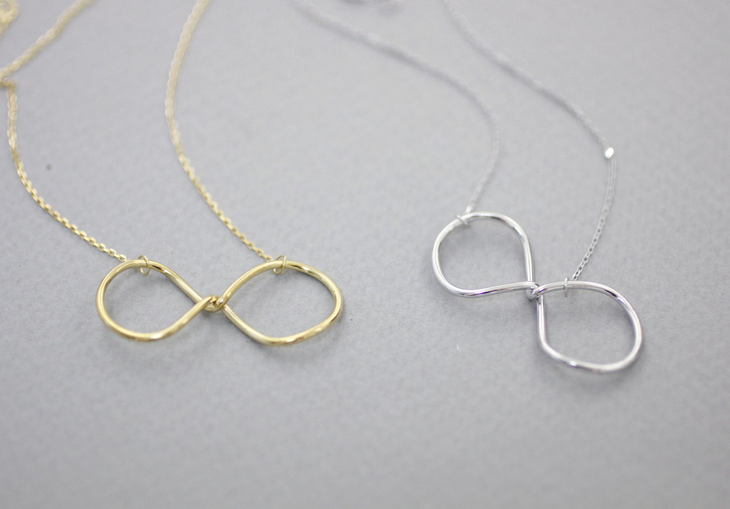 925 Sterling Silver Big Infinity statement Necklace in 3 colors