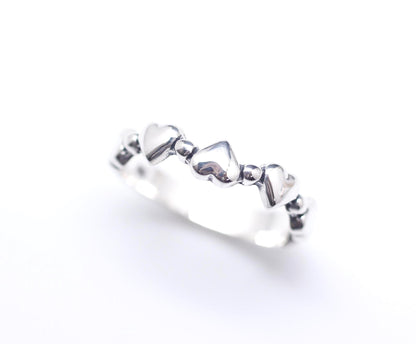 925 Sterling Silver Delicate Heart Line  ring-2