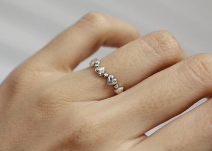 925 Sterling Silver Delicate Heart Line  ring-2