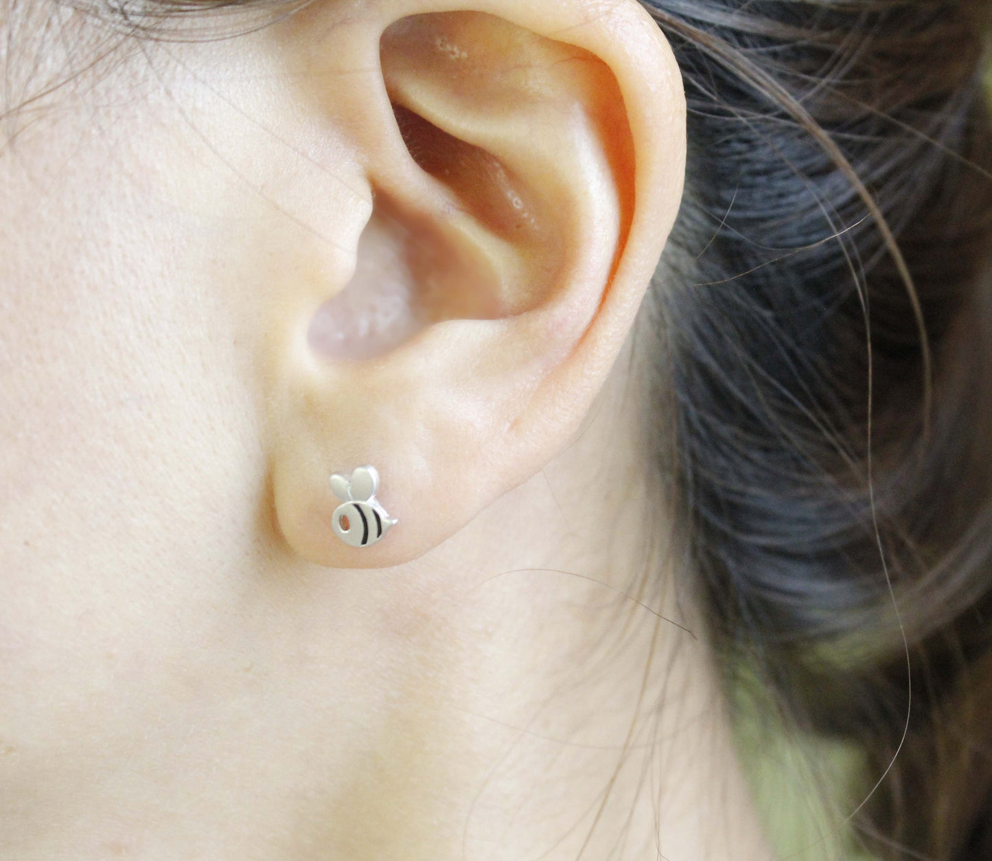 Cute Honeybee stud earrings, Bee earrings in 2 colors