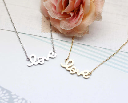 925 sterling silver LOVE charm Necklace