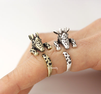 Cute Baby Giraffe Adjustable Wrap Ring ,statement ring knuckle ring