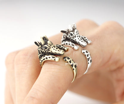 Cute Baby Giraffe Adjustable Wrap Ring ,statement ring knuckle ring