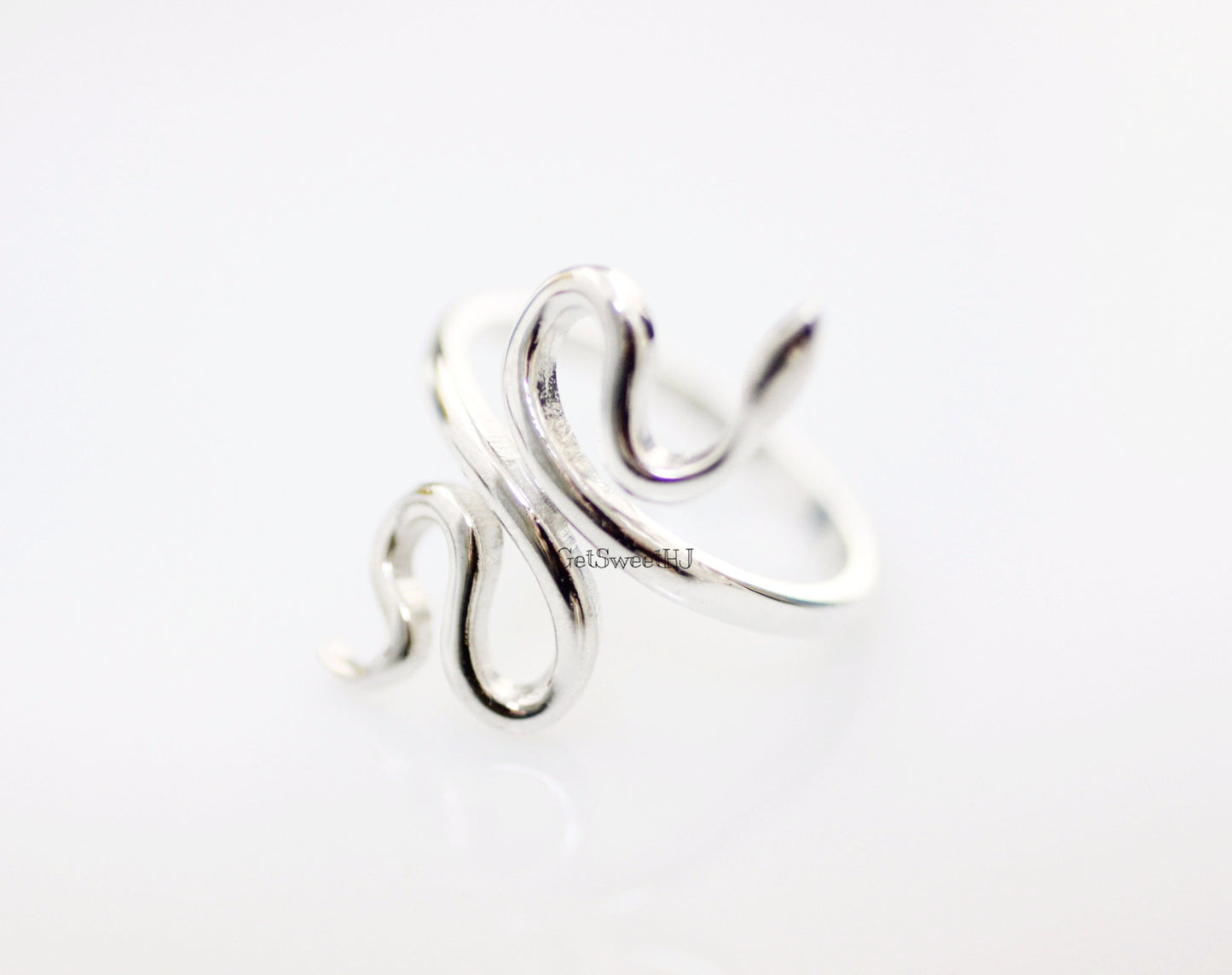 925 Sterling Silver Snake Statement Ring , Knuckle Ring Stacking Ring