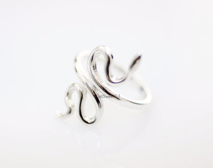 925 Sterling Silver Snake Statement Ring , Knuckle Ring Stacking Ring