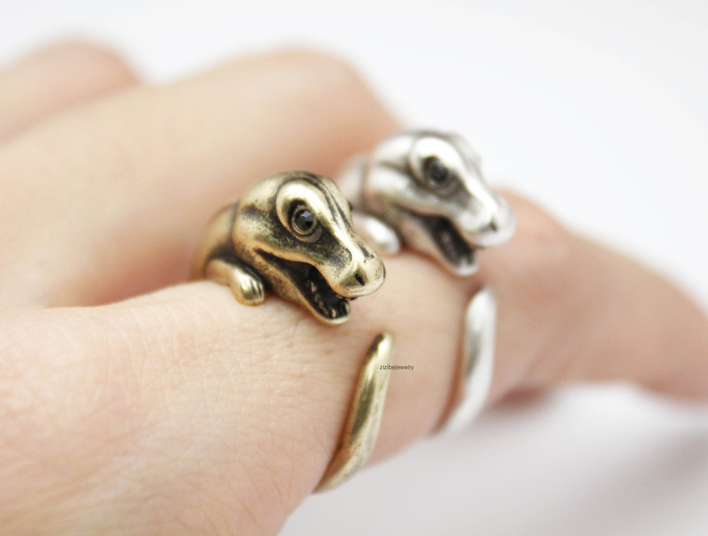 Cute Tyrannosaurus dinosaur Wrap adjustable Ring,