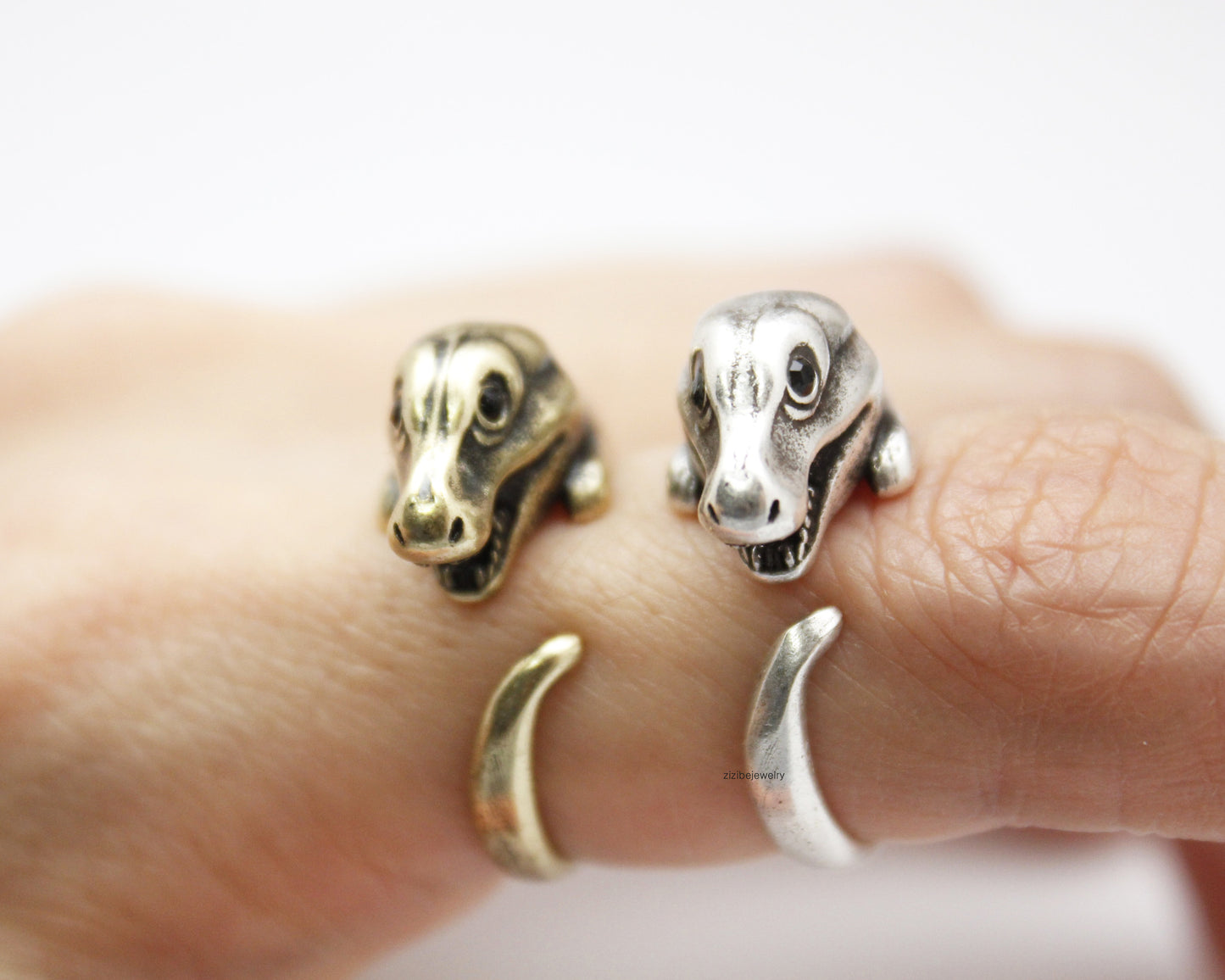 Cute Tyrannosaurus dinosaur Wrap adjustable Ring,