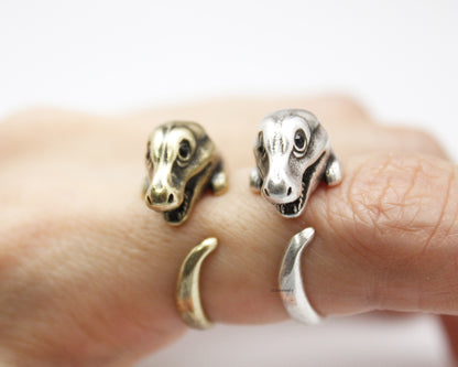 Cute Tyrannosaurus dinosaur Wrap adjustable Ring,