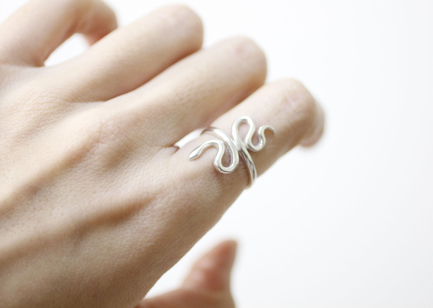 925 Sterling Silver Snake Statement Ring , Knuckle Ring Stacking Ring