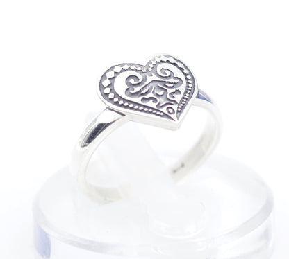 925 Sterling Silver Delicate Big Heart ring