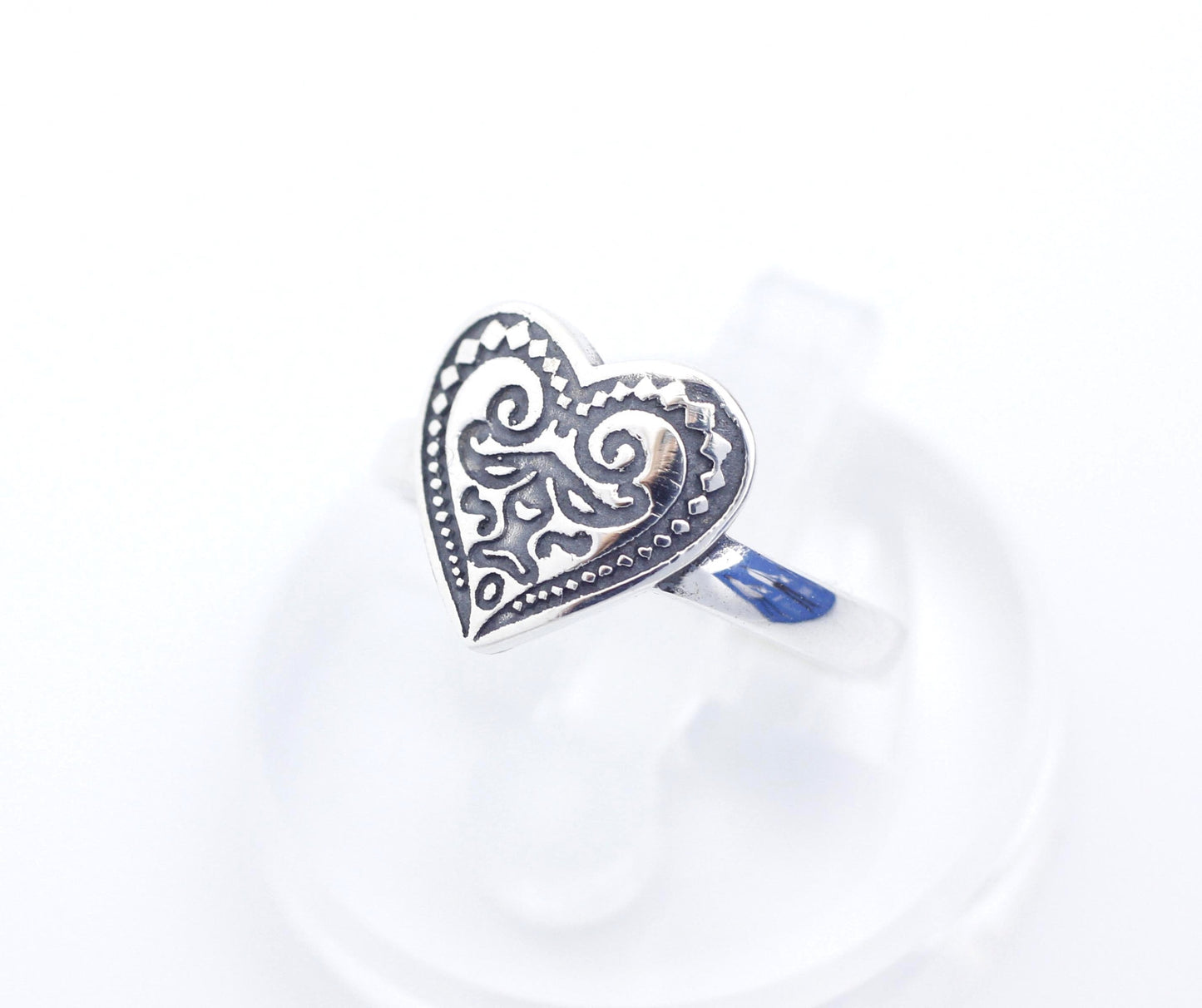 925 Sterling Silver Delicate Big Heart ring