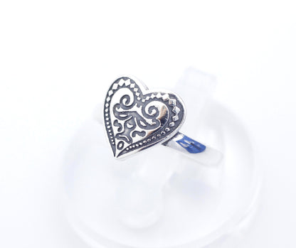 925 Sterling Silver Delicate Big Heart ring