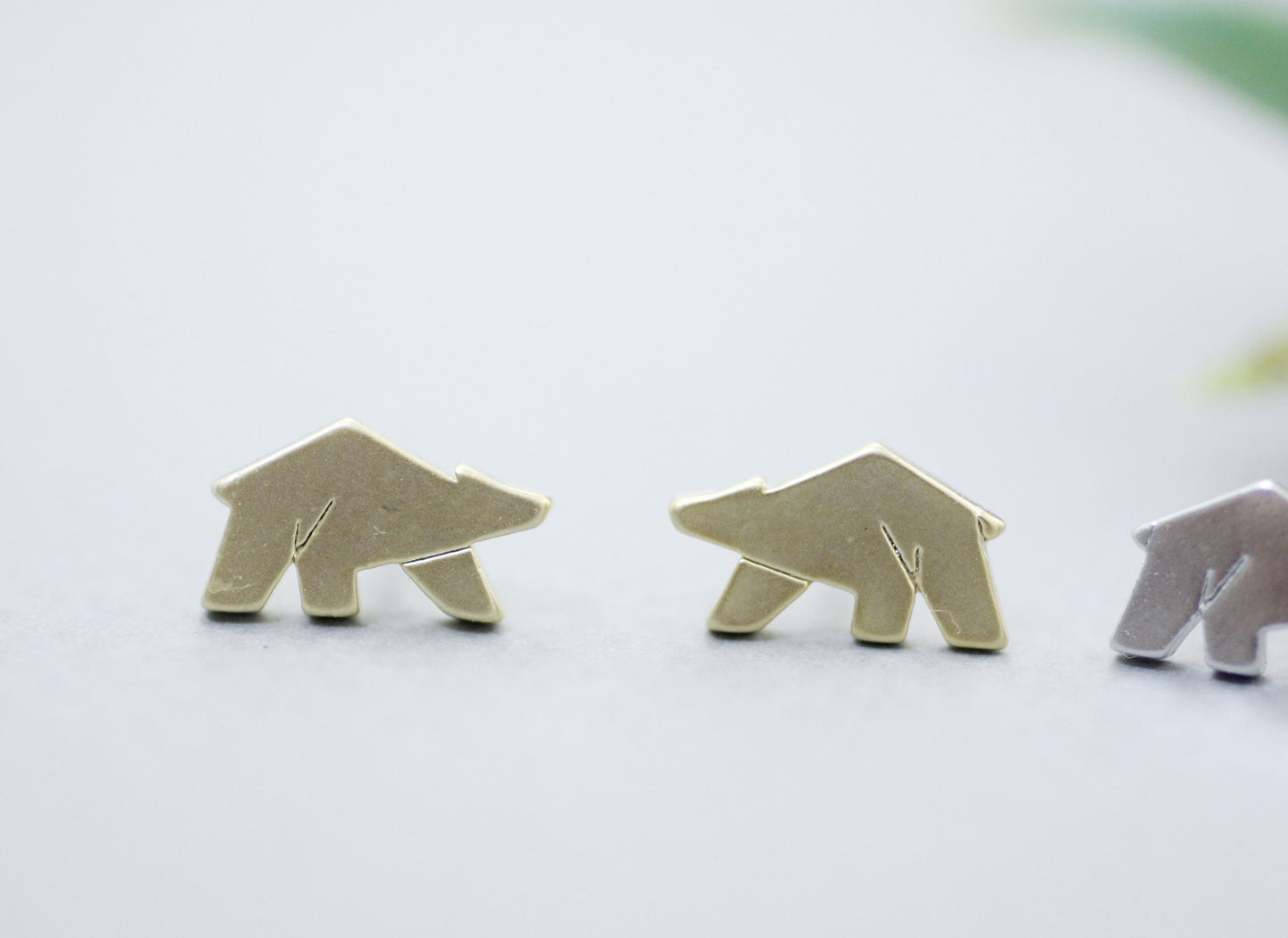 Cute Tiny Polar Bear earrings, White Bear earrings, Cute Bear earrings in 2 colors