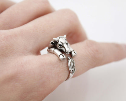 Cute Cow ring , Bull Ring , animal wrap ring ,R1015S