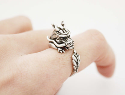 Cute Dragon ring , animal wrap ring ,R1016S