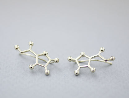 Vitamin C Molecule Ear climber earrings, Vitamin Ear Crawler earrings