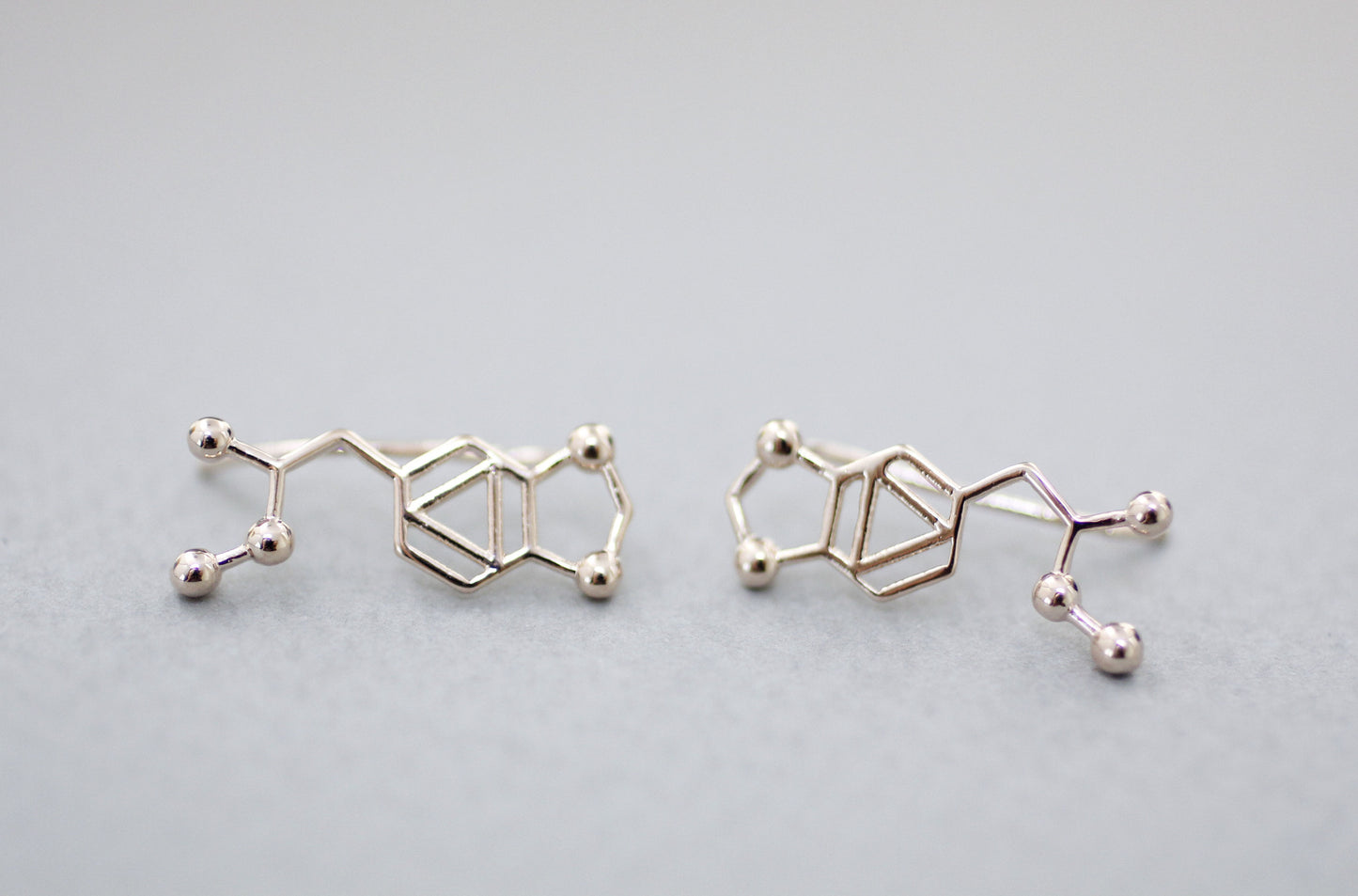 Ecstasy Molecule Ear climber earrings, MDMA Molecule Structure Ear Crawler earrings