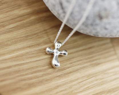 925 Sterling silver Simple Cross Pendant Necklace