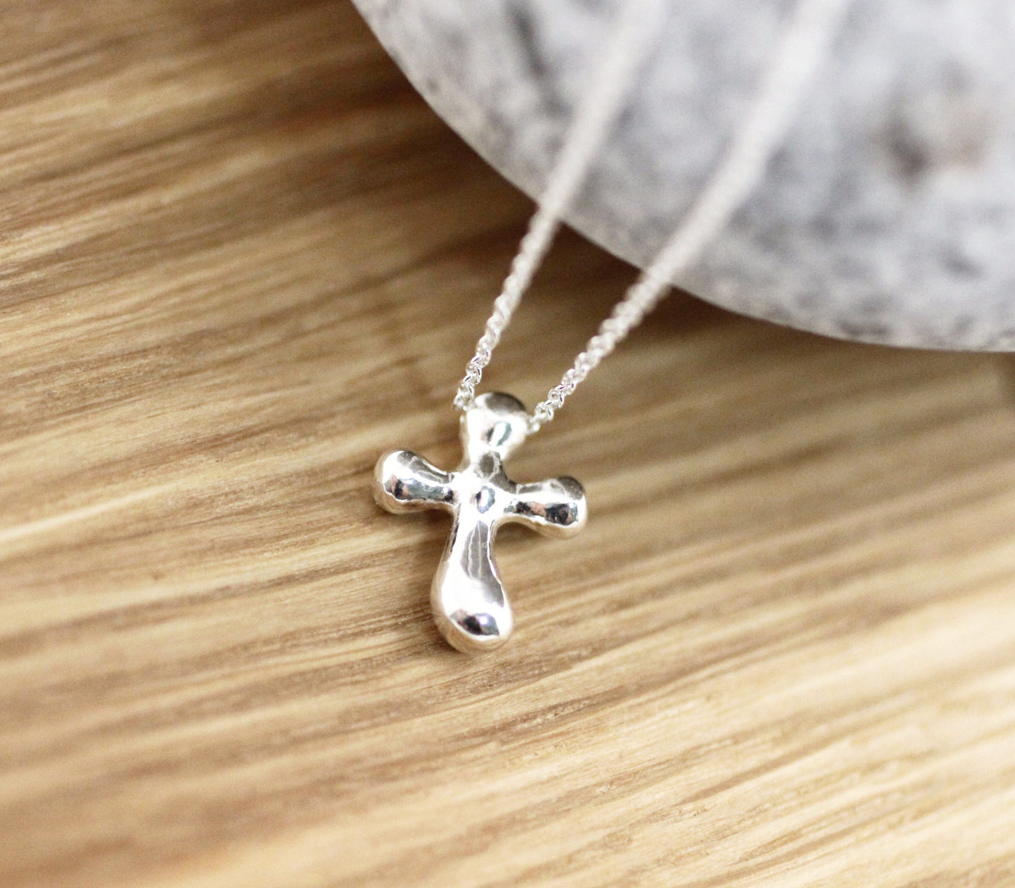 925 Sterling silver Simple Cross Pendant Necklace