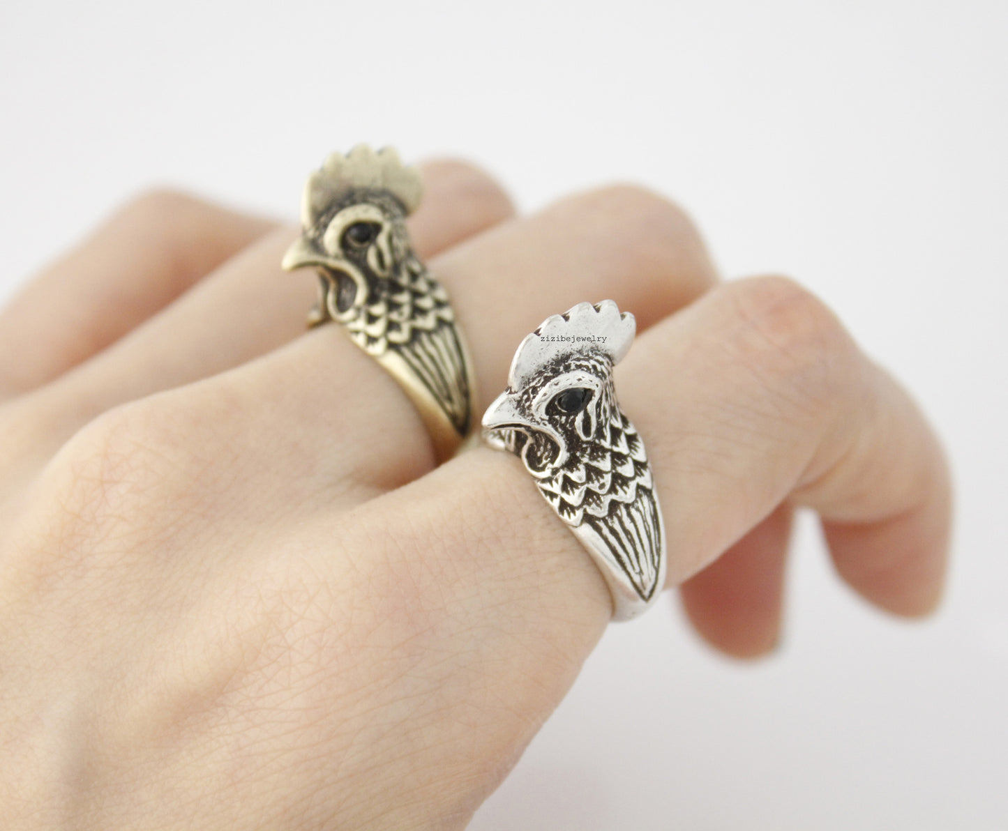 Antique Rooster Ring, Cock Ring, Animal Ring in 2 colors, R0565S