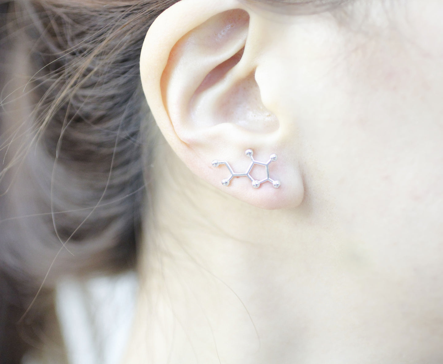 Vitamin C Molecule Ear climber earrings, Vitamin Ear Crawler earrings