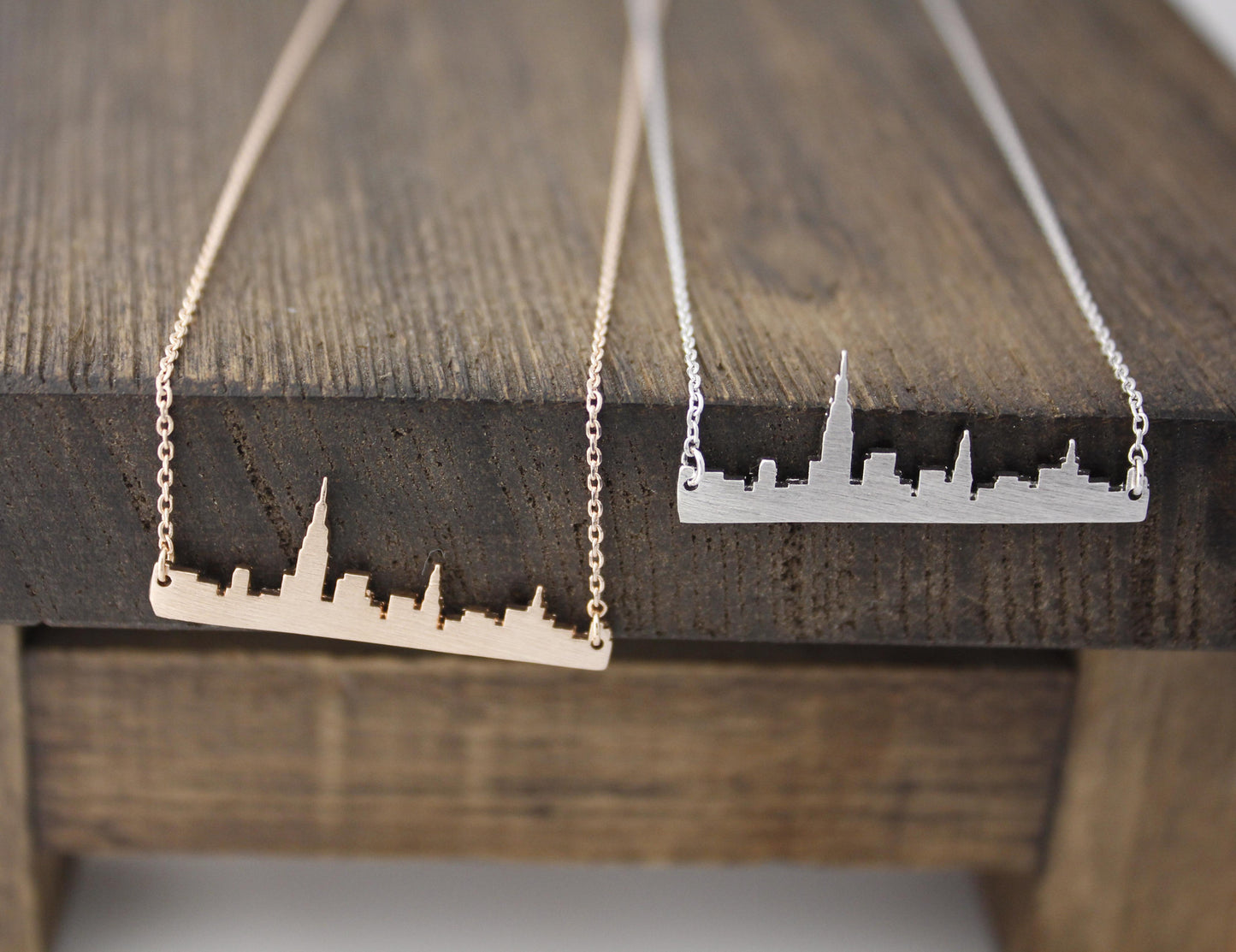 Cityscape Necklace, Skyline Necklace- New York Necklace, NY Necklace in 3 colors,  N0380K