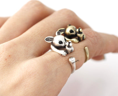 Cute Rabbit and Carrot Wrap Ring in 2 colors, R0387S