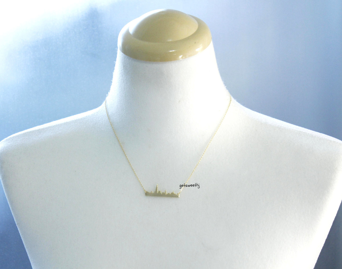 Cityscape Necklace, Skyline Necklace- New York Necklace, NY Necklace in 3 colors,  N0380K