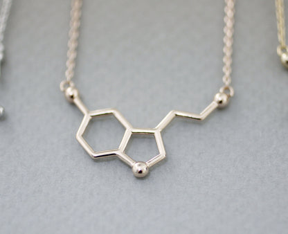 Ecstasy Molecule Necklace / Serotonin Molecule Necklace / Vitamin C Molecule Necklace