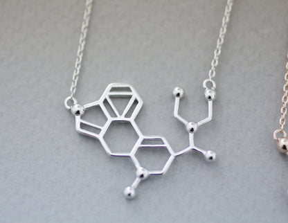 Ecstasy Molecule Necklace / Serotonin Molecule Necklace / Vitamin C Molecule Necklace