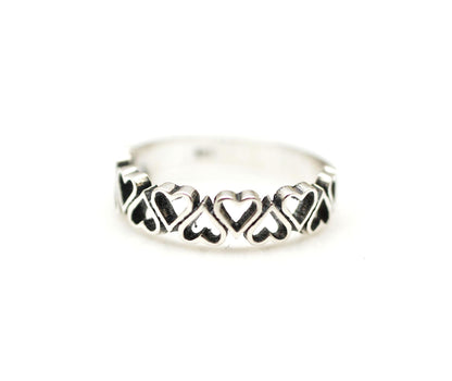 925 Sterling Silver Delicate Cut out Heart Line  ring