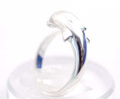 925 Sterling Silver Cute  Dolphin Ring