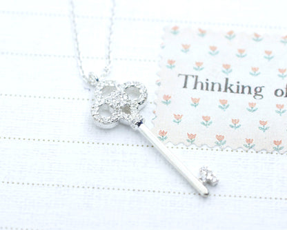 925 sterling silver Key to your heart Necklace - Celebrity Style