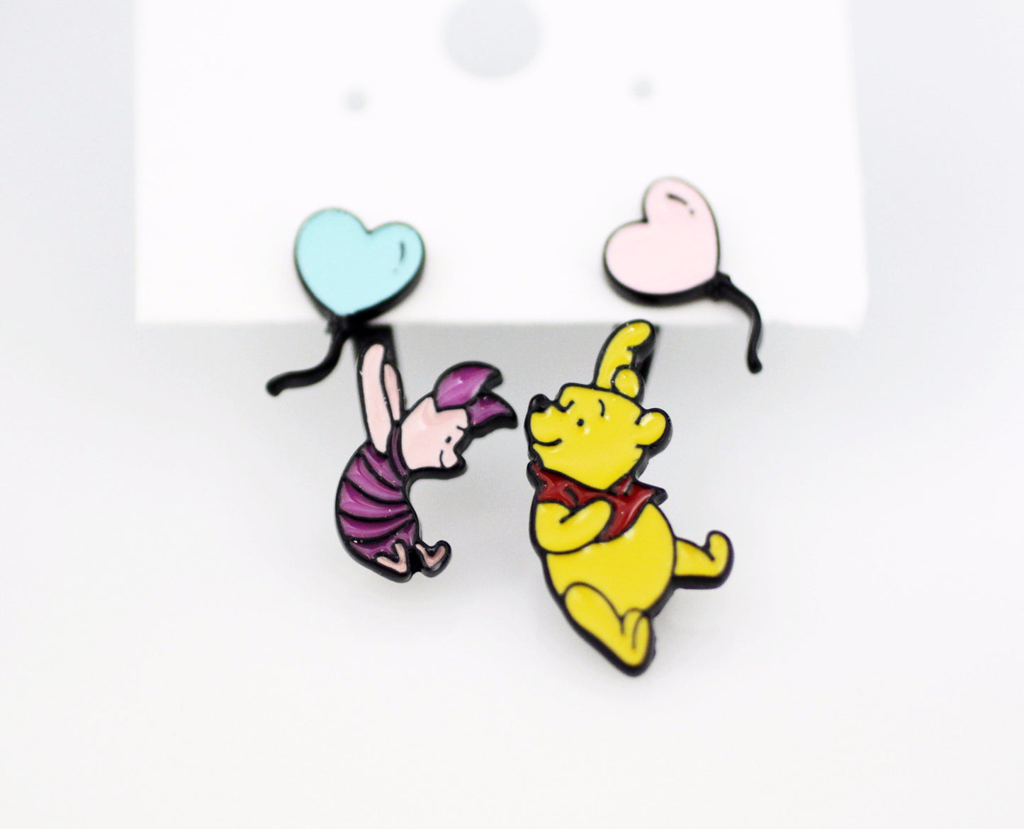 Disney-licensed characters earrings, Winnie the Pooh  Piglet Ear jackets twoway earrings