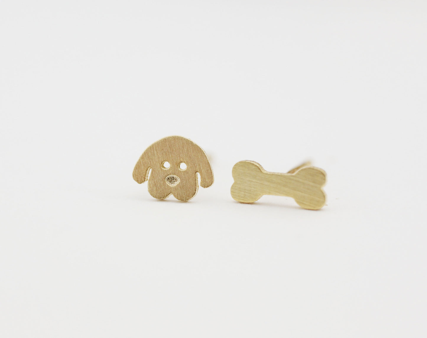 Puppy and Bone Stud Earrings in 2 colors