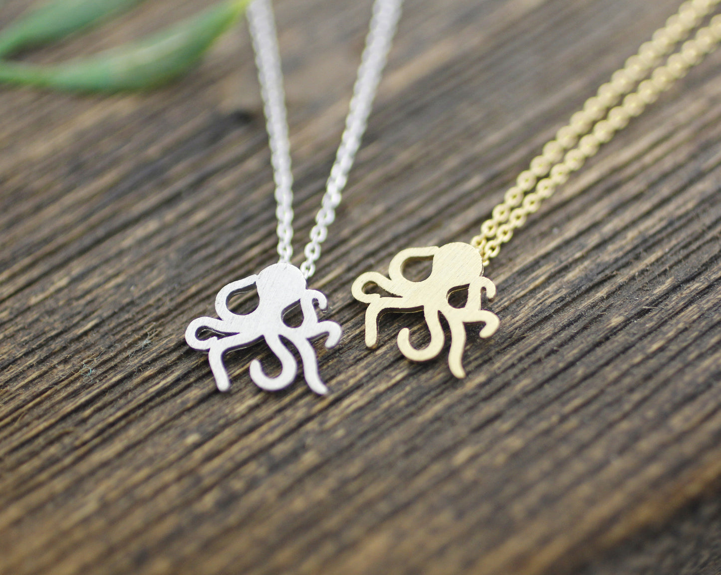Cute Octopus silhouette Necklace in 3 colors