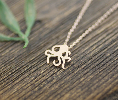 Cute Octopus silhouette Necklace in 3 colors