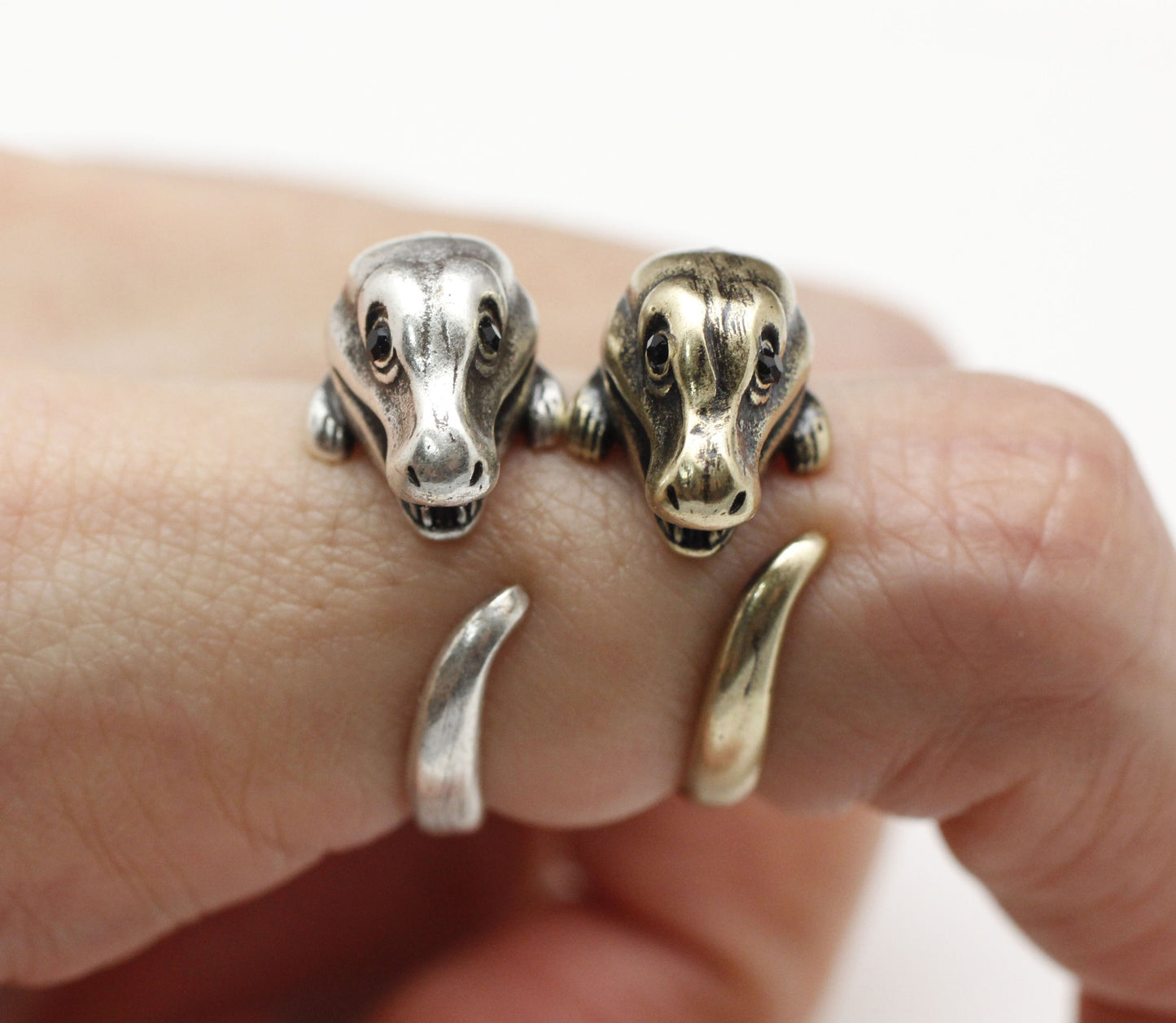 Cute Tyrannosaurus dinosaur Wrap adjustable Ring,