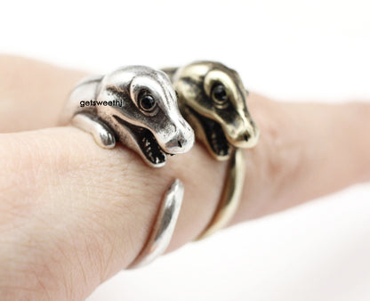 Cute Tyrannosaurus dinosaur Wrap adjustable Ring,