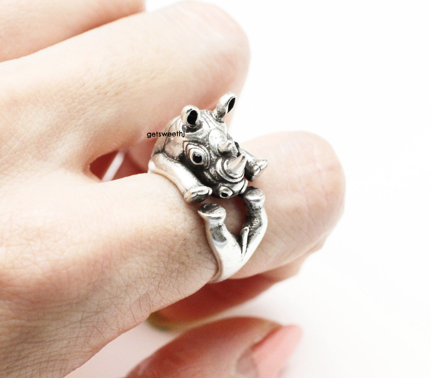 Cute Rhinoceros Wrap adjustable Ring, R0257S