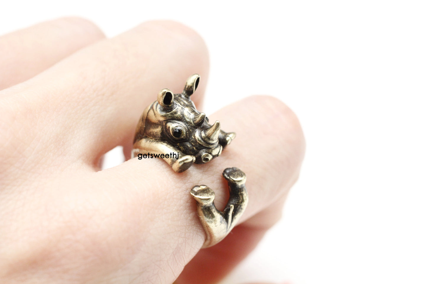 Cute Rhinoceros Wrap adjustable Ring, R0257S