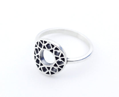 925 Sterling Silver Circle Stacking Ring -geometric ring