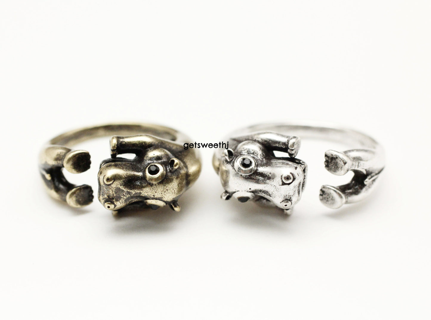 Cute Hippo Wrap adjustable Ring