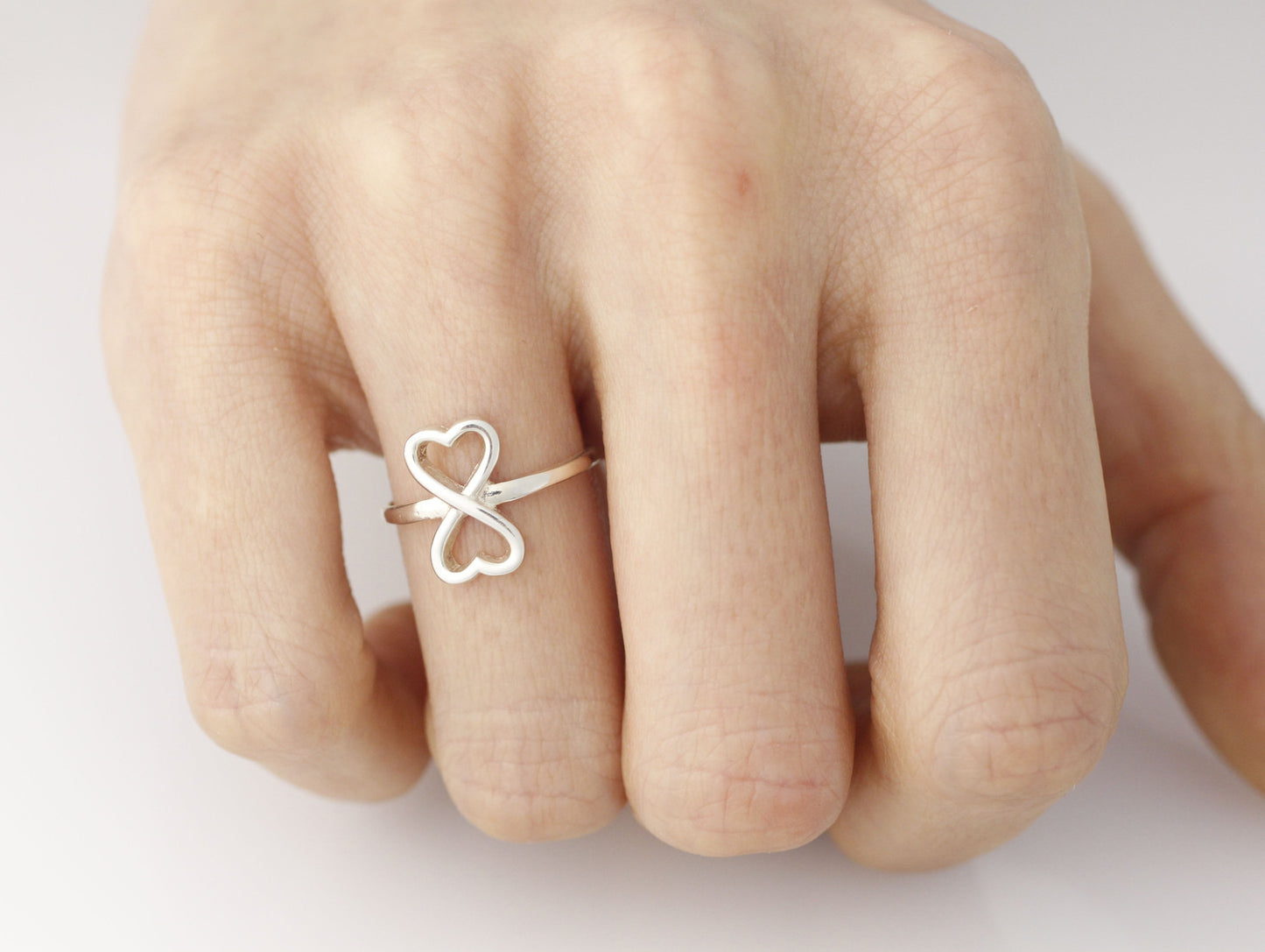 925 sterling silver Sideways Infinity Heart Ring