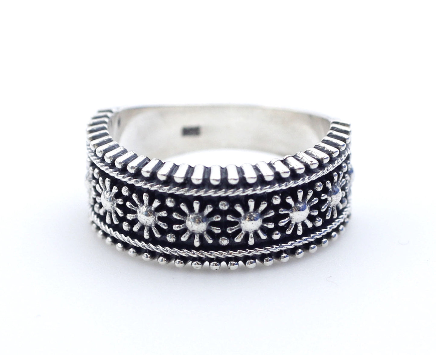 925 sterling silver Artisan Flowers Ring