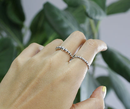 925 Sterling Silver Tiny Heart Line  ring