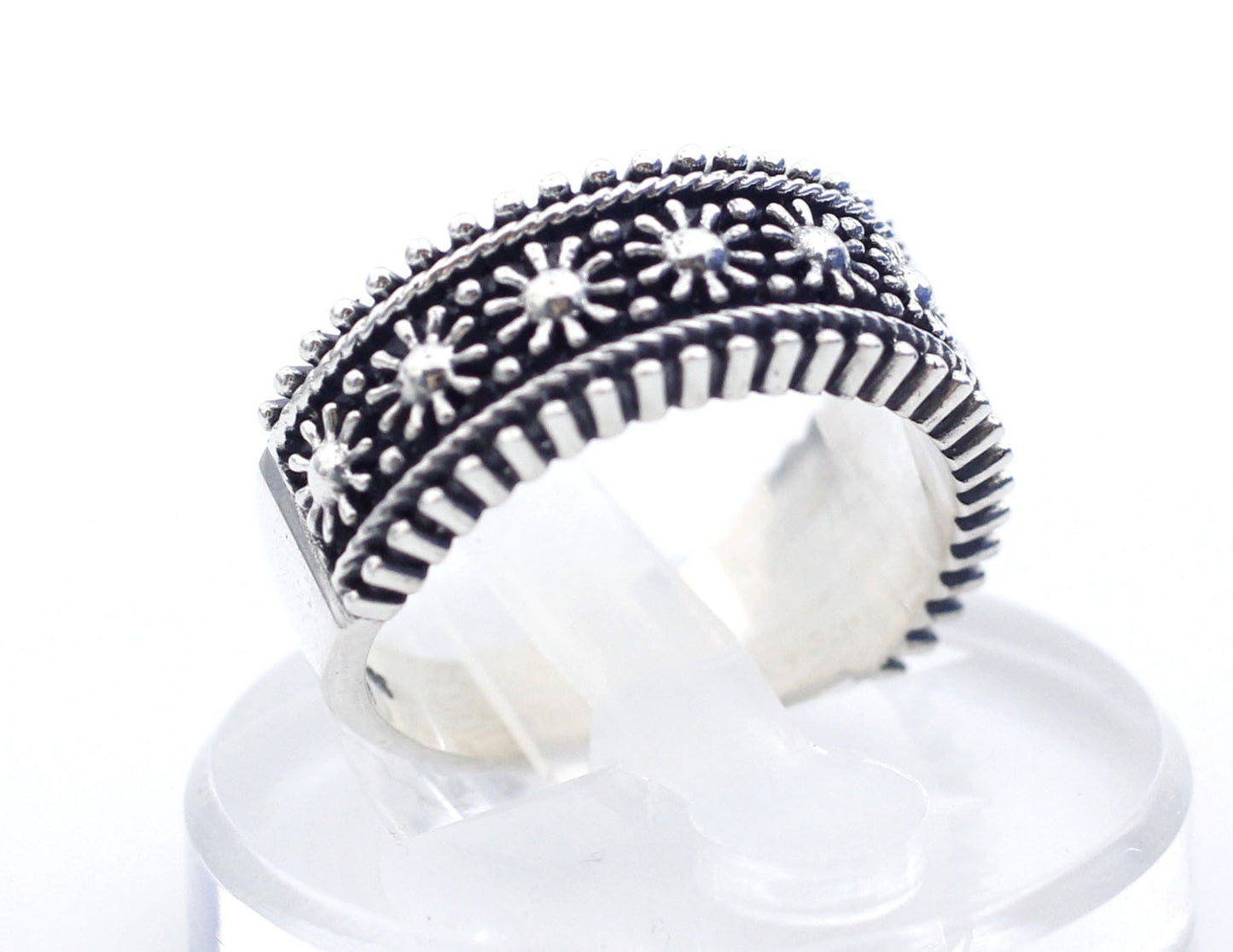 925 sterling silver Artisan Flowers Ring