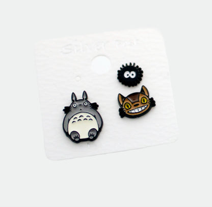 Totoro and Susuwatari Earrings ,Totoro post earrings My neighbor Totoro stud earrings