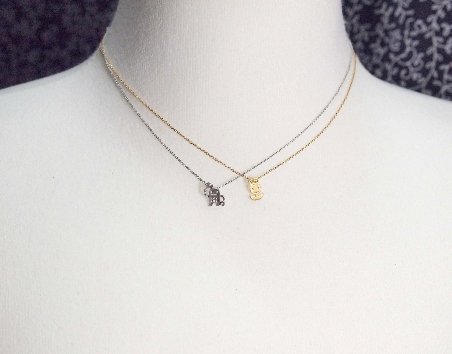 cute and unique tulip flower pendant necklace( gold /silver)