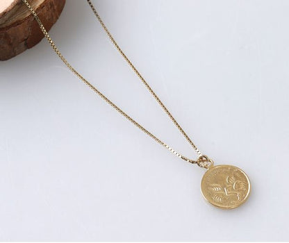 925 Sterling Silver Vantage Coin medal necklace, Elizabeth Coin necklace,